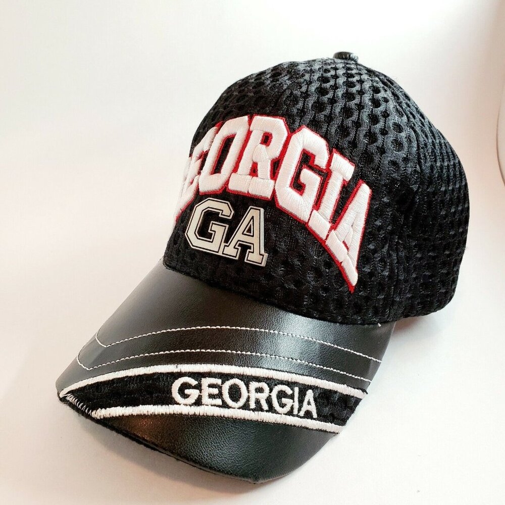 Georgia GA Red Black Hat Cap Adjustable Strap OS EUC MUST SEE! - Picture 2 of 5